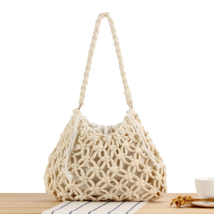 Trendy Macrame Bag with Braided Carry Handle Kalsten