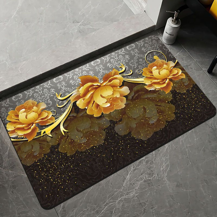 Elegant Floral Design Bath Mat Kalsten