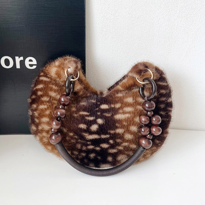 Plush Textured Handheld Handbag
