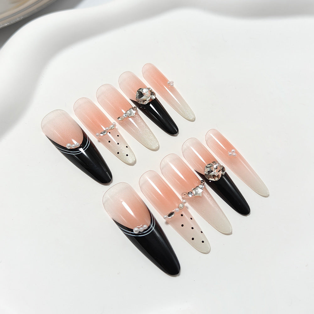 Artificial nails in elegant design with glittering decorations Kalsten