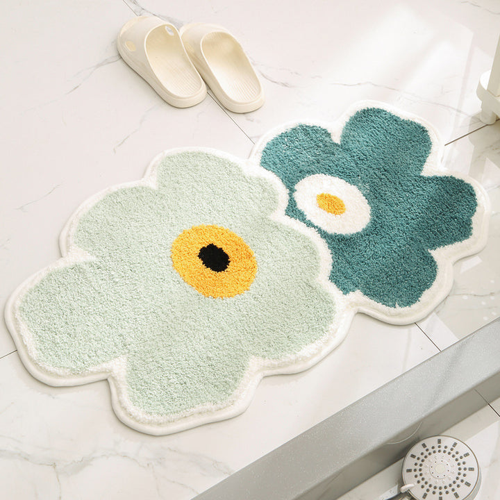 Plush Flower-Shaped Bath Mat