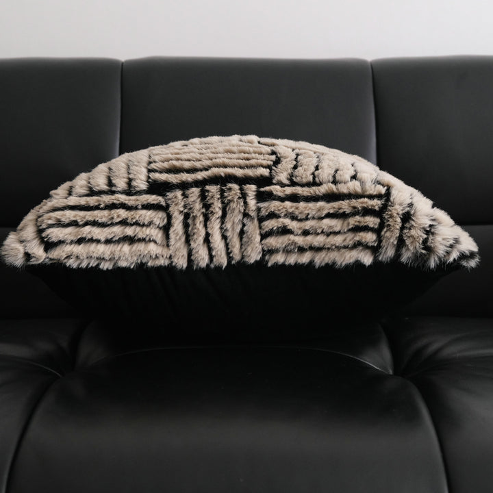 Chic Textured Fur Accent Pillow for Home Decor