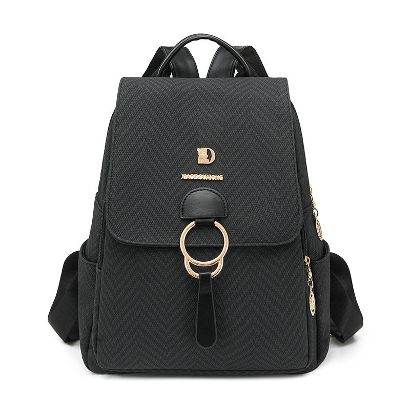 Multi-Compartment Herringbone Fashion Backpack Kalsten