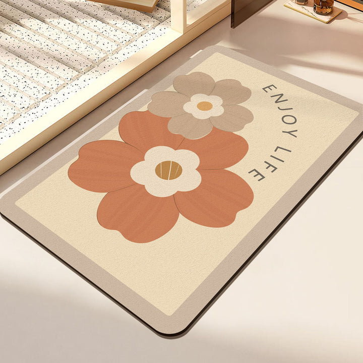 Stylish Floral Printed Bath Mat