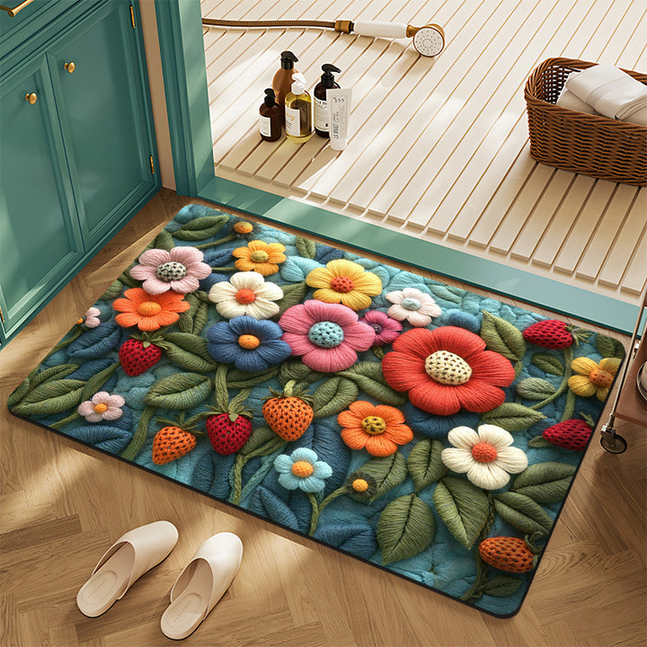 Floral Pattern Bath Mat Kalsten