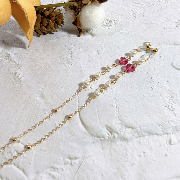 Delicate jewelry chain with pearls and crystals Kalsten