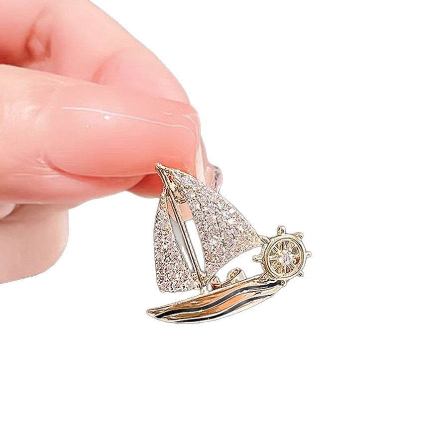 Elegant Sailboat Brooch Kalsten