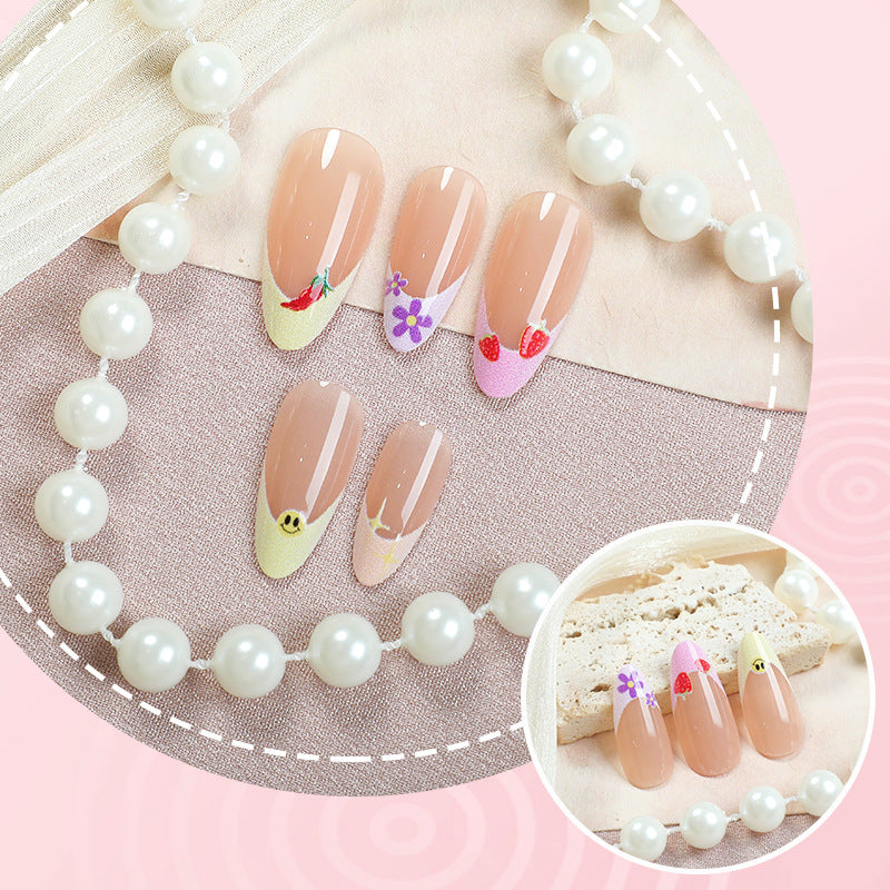 Artistic Floral Pattern Press-On Nail Art Kalsten