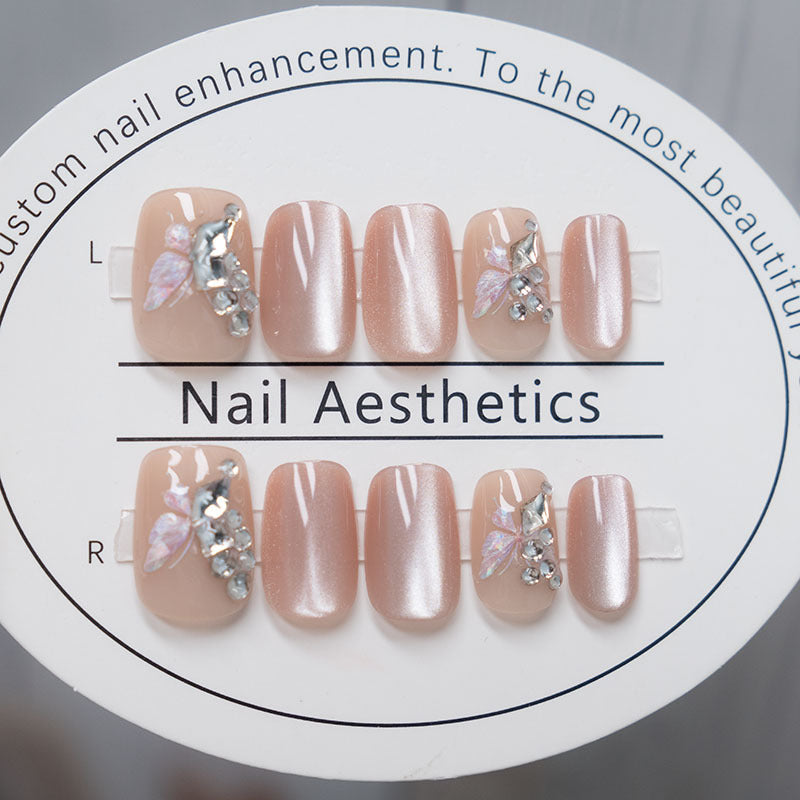 Elegant Floral-Embellished Press-On Nails