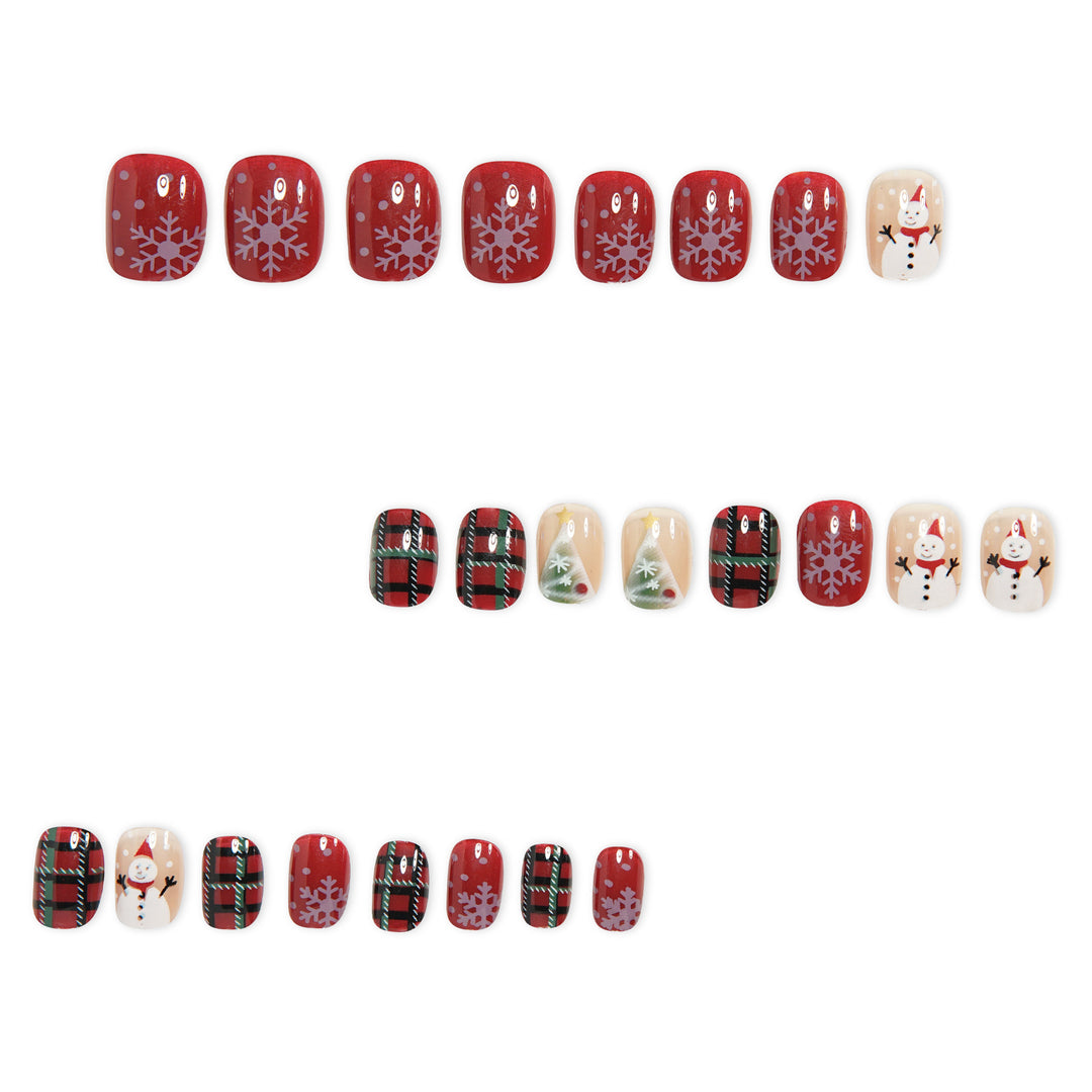 Festive Holiday-Themed Acrylic Nail Art Kalsten