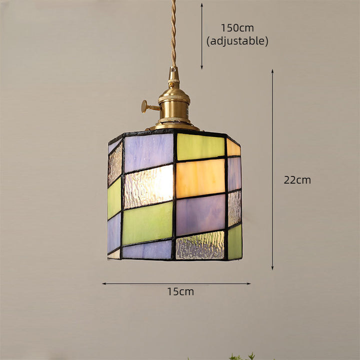 Adjustable Vintage Glass Pendant Light
