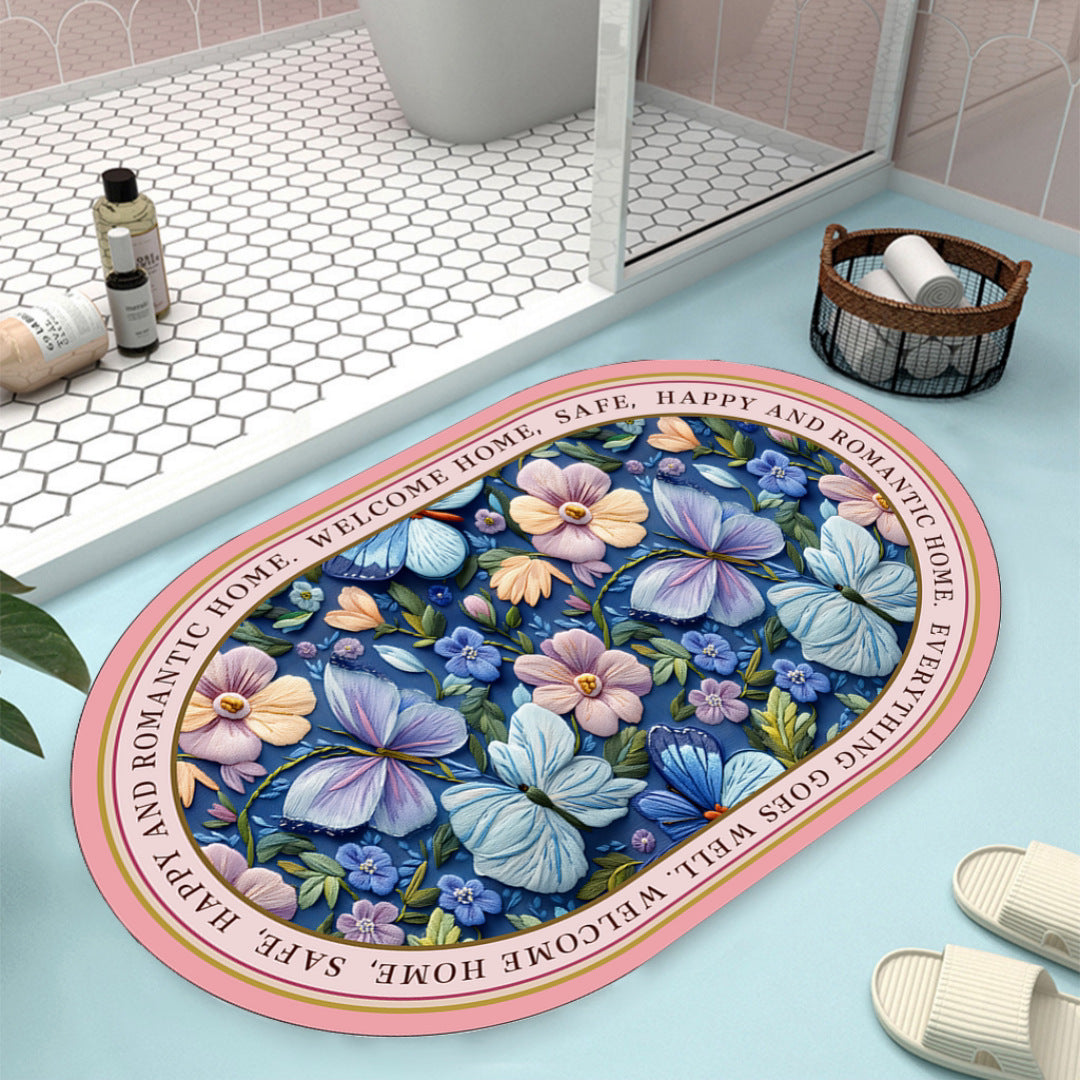 Floral Design Bath Mat Kalsten