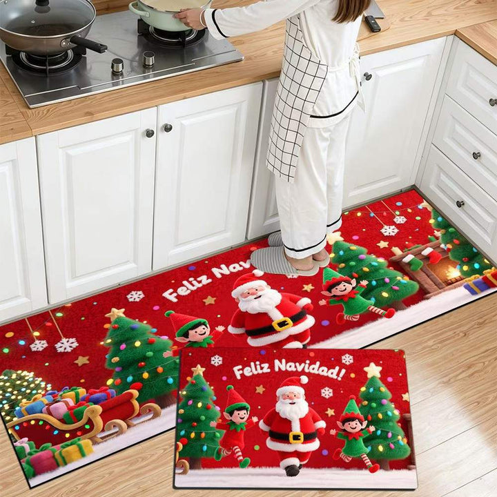 Festive Christmas Themed Kitchen Mat Kalsten
