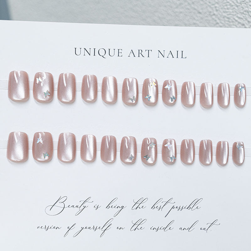 Artistic Butterfly Accent Press-On Nails