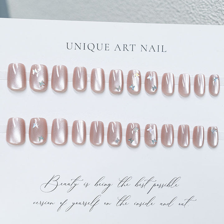 Artistic Butterfly Accent Press-On Nails
