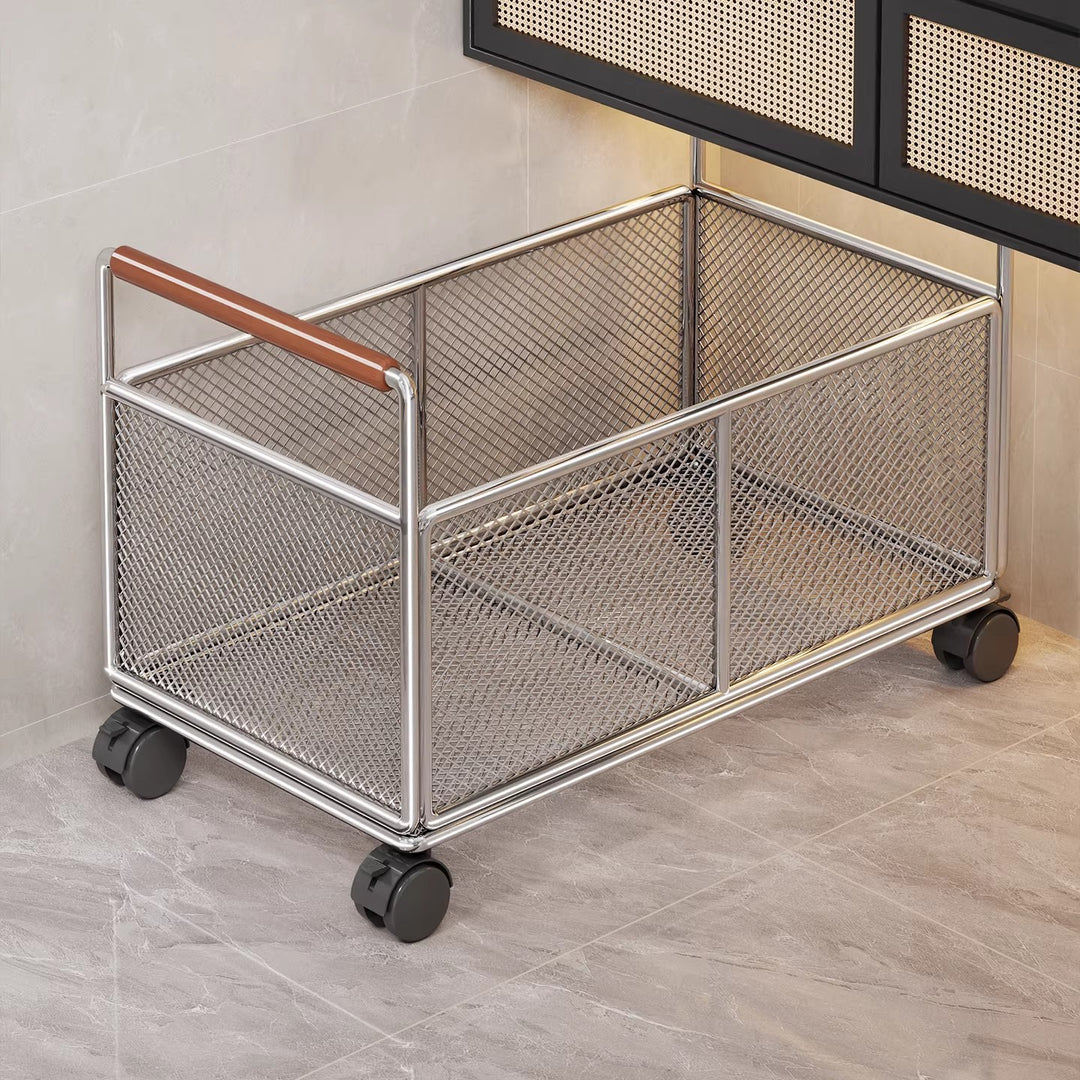 Rolling Ventilated Laundry Storage Cart with Handles