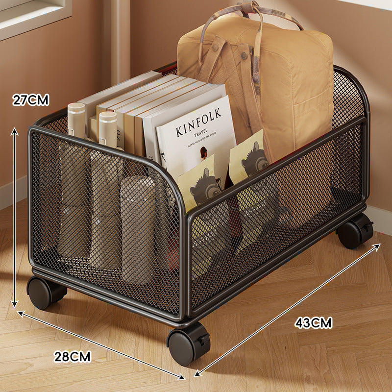 Rolling Mesh Storage Basket with Locking Casters