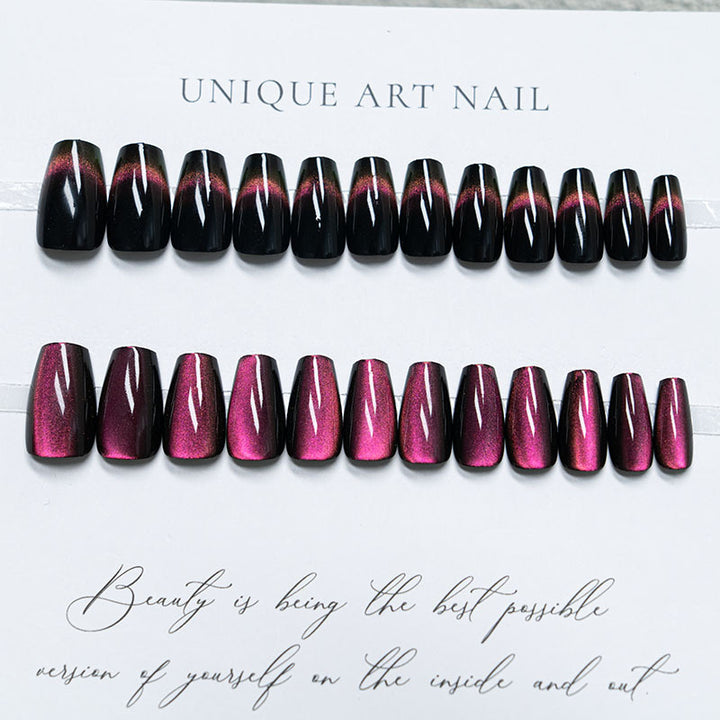 Elegant Press-On Nail Art Set with Gradient Finish