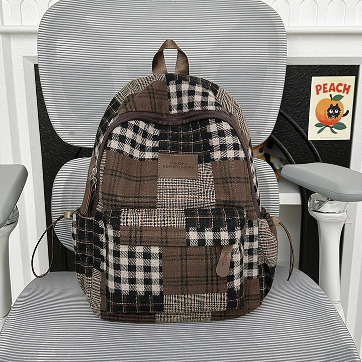 Stylish Vintage Plaid Backpack Kalsten