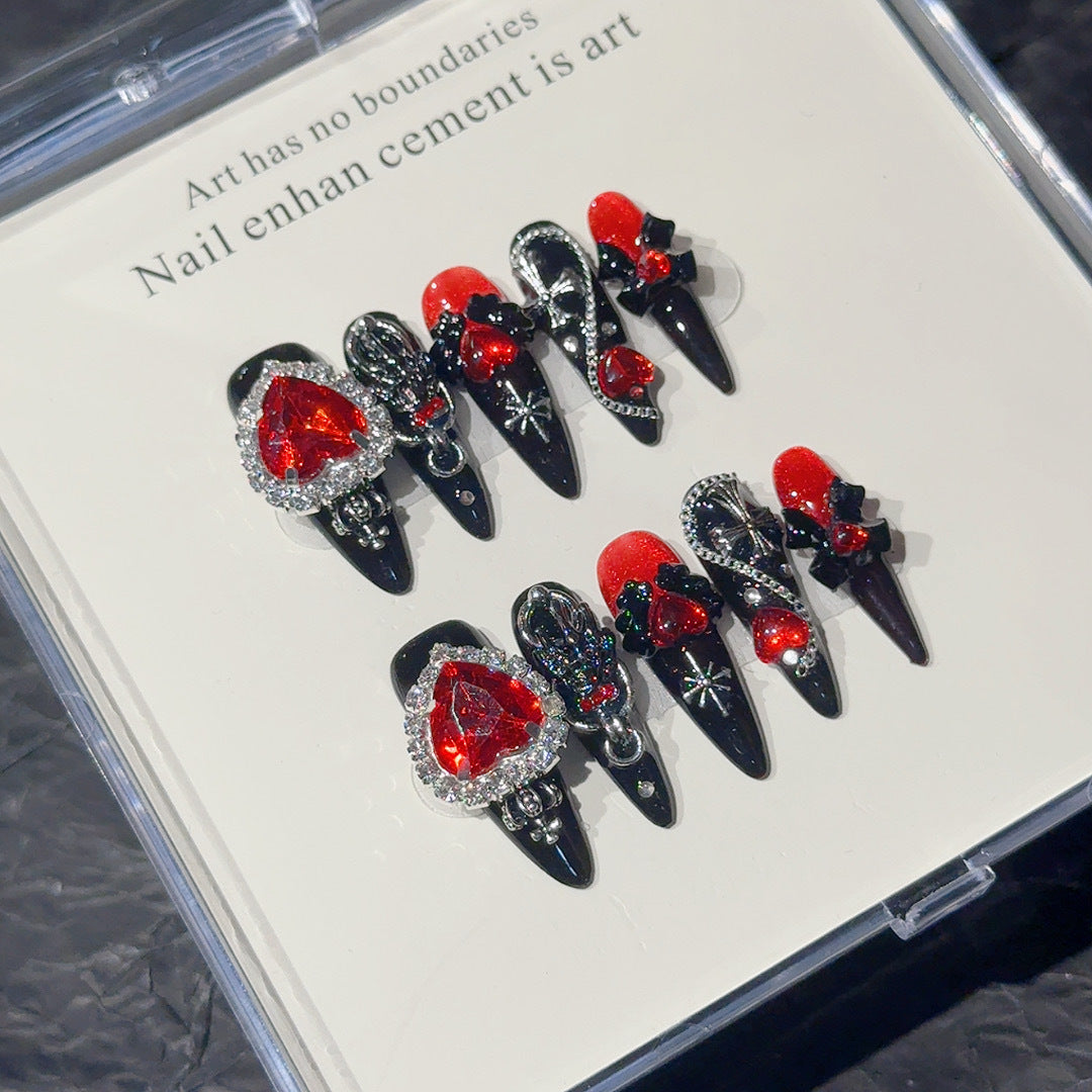 Gothic Heart Charm Nail Art Set