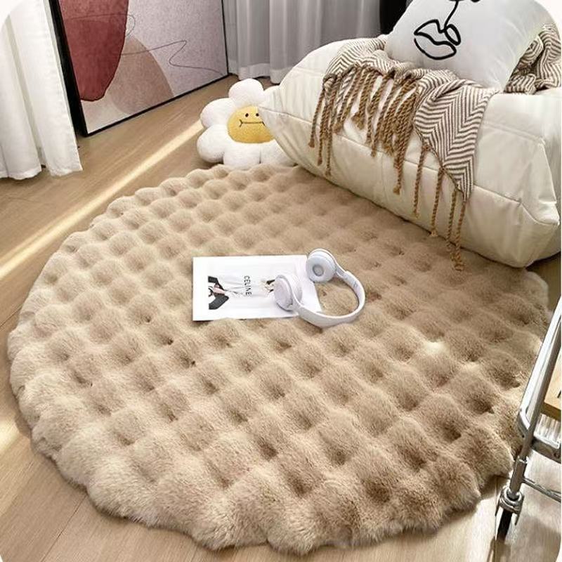 Round Textured Plush Area Rug Kalsten