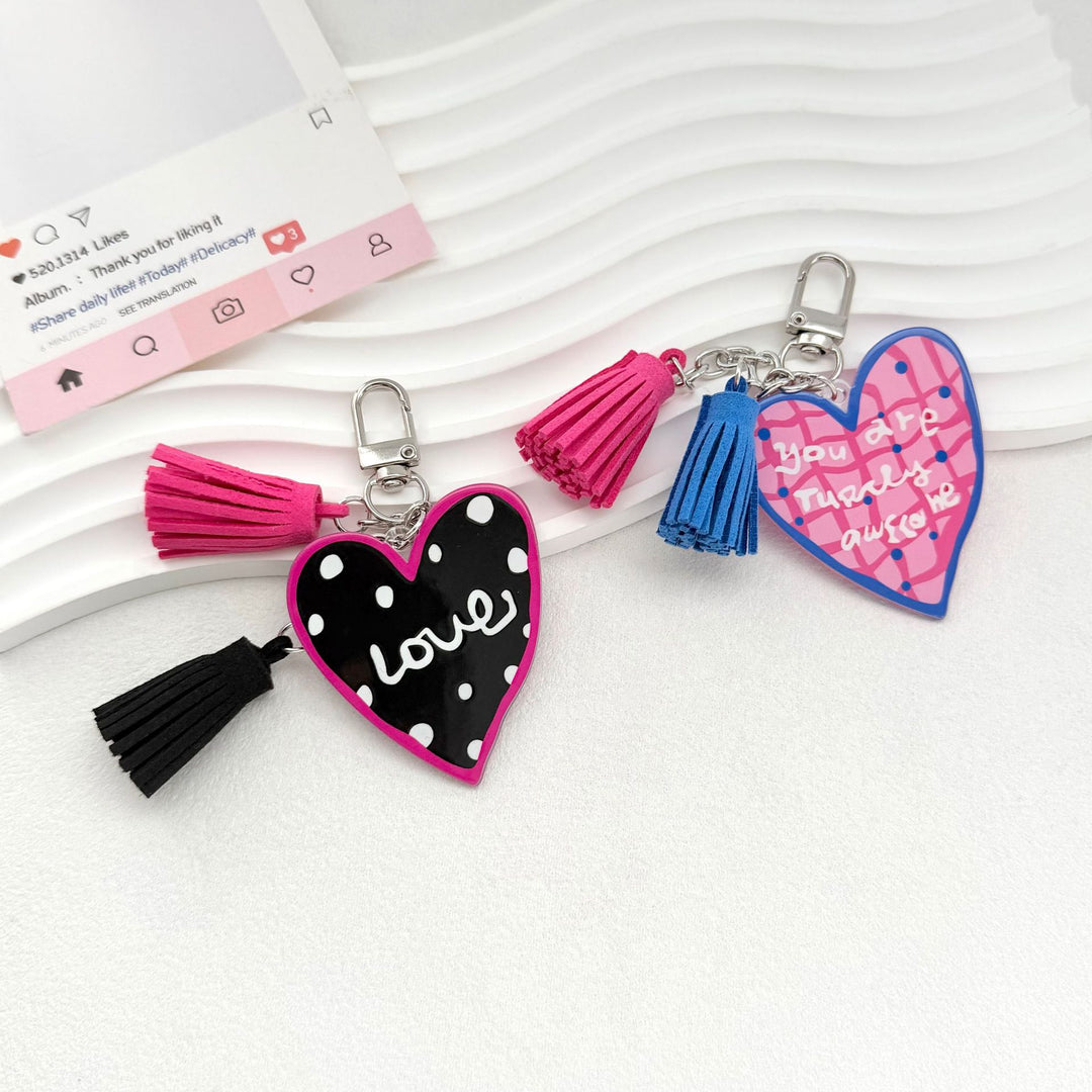 Quirky Heart Charm Keychain Kalsten