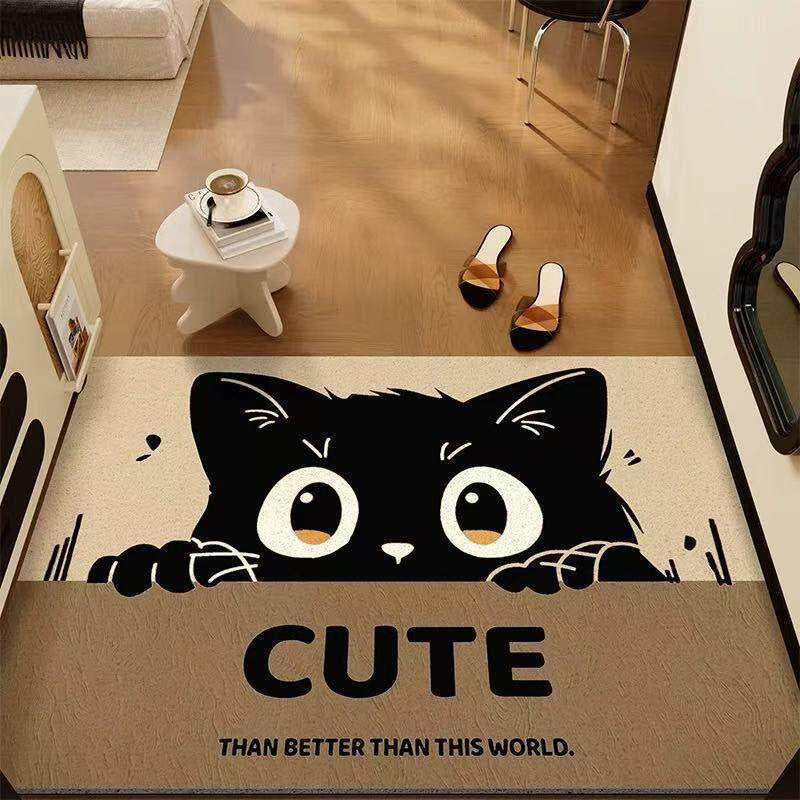 Playful Cat-Themed Welcome Mat
