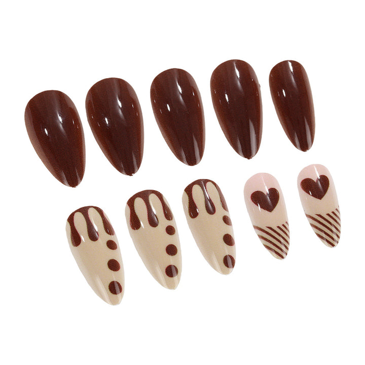 Artificial nails with creative heart and chocolate designs Kalsten