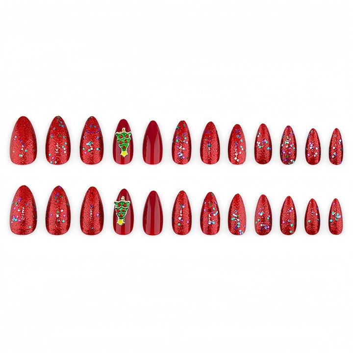 Festive artificial nails with Christmas tree design Kalsten