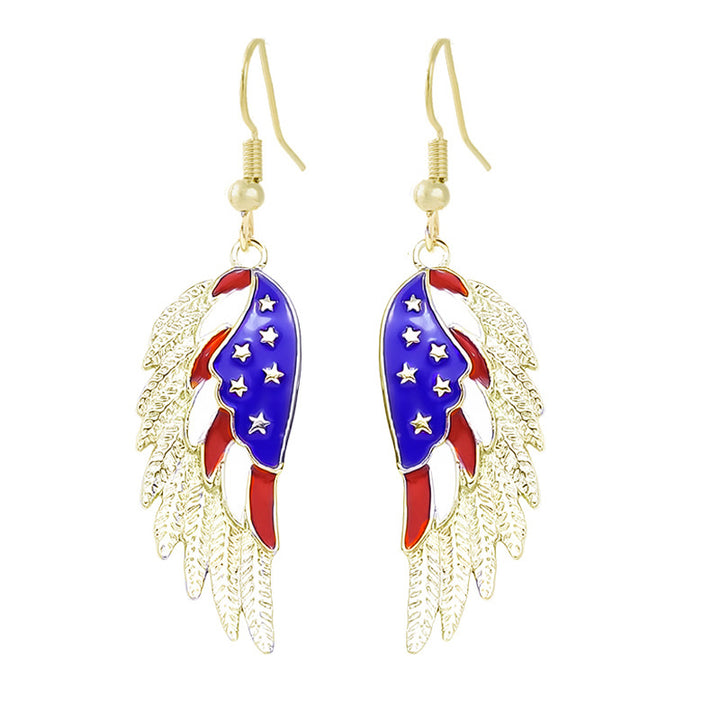 Women's nan patriotic horseshoe enamel dangle earrings with star-accented design and fishhook findings Kalsten