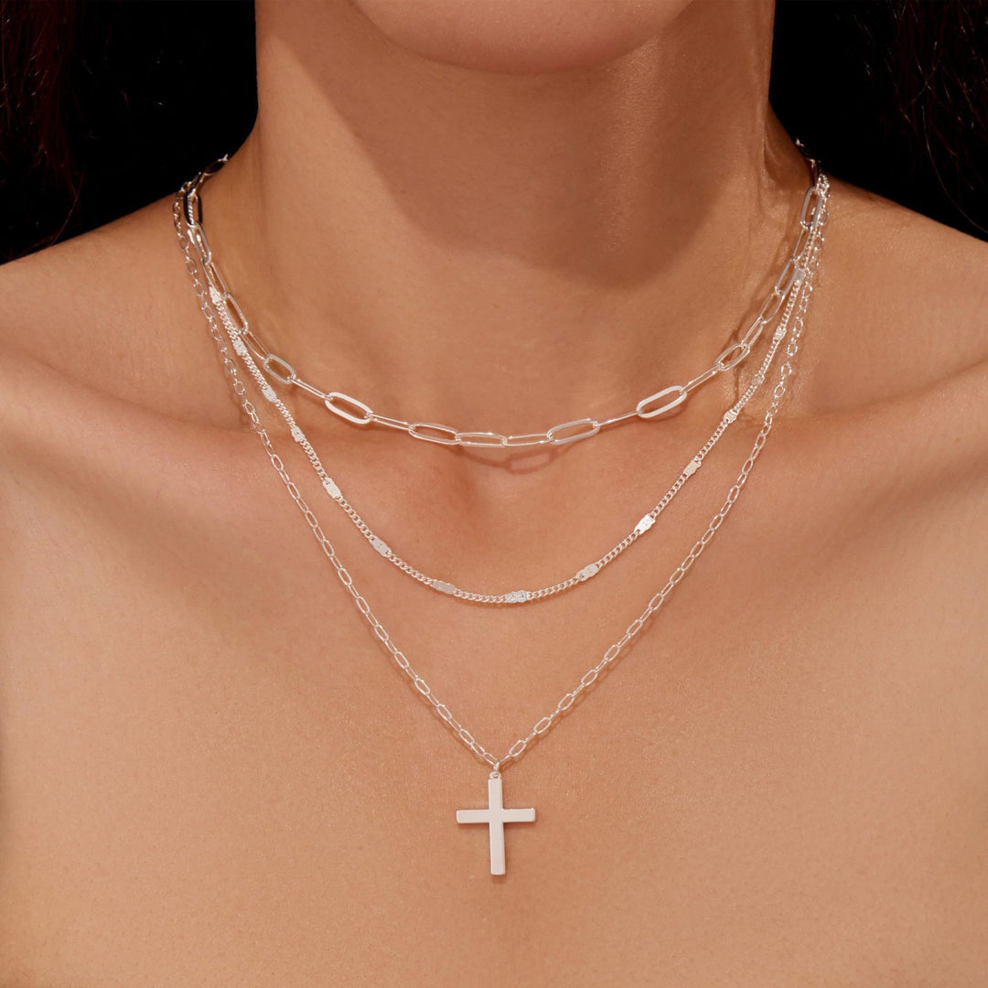 Multi-Layered Cross Pendant Necklace Kalsten