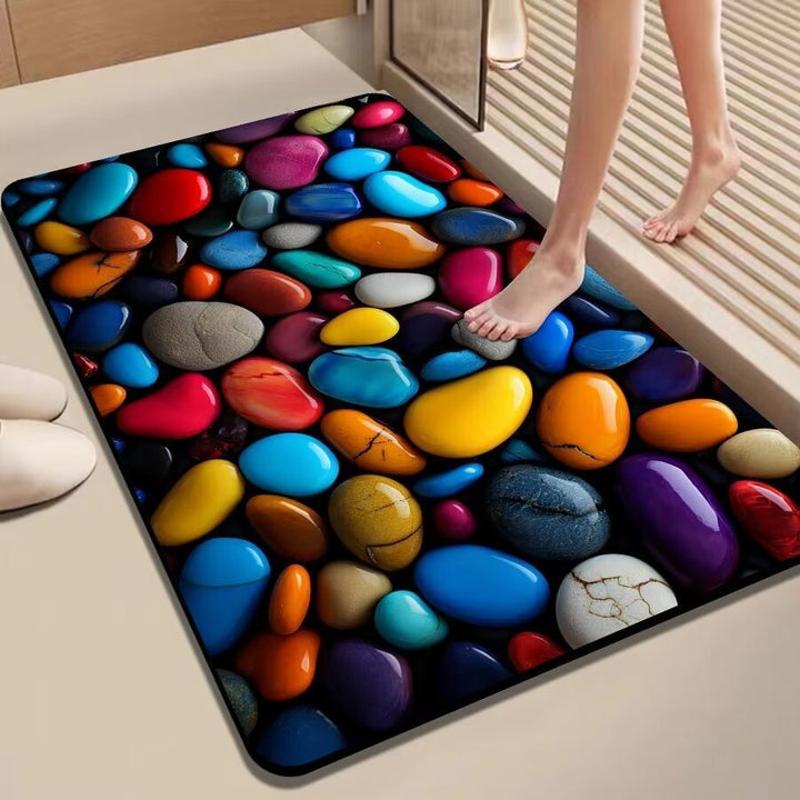 Colorful Pebble-Themed Floor Mat Kalsten