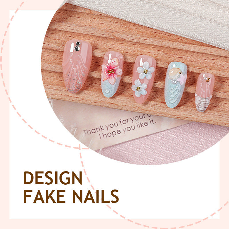 Nail art set with creative floral designs Kalsten