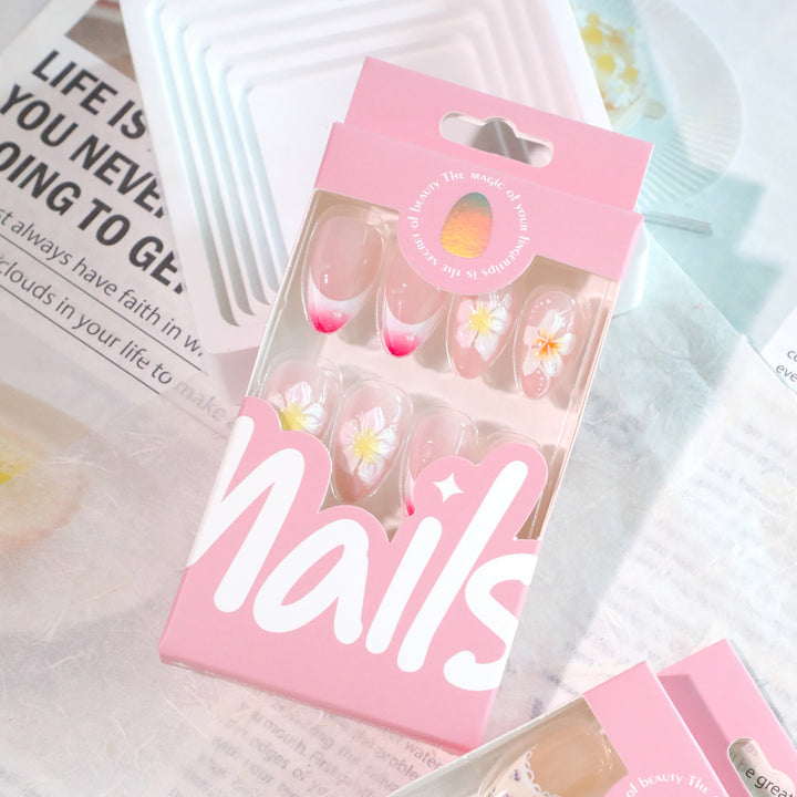 Artistic nail designs with floral accents and soft color gradients Kalsten