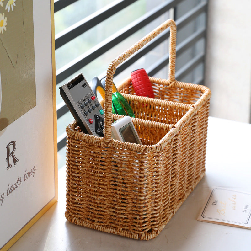 Versatile Woven Organizer Basket with Divided Compartments Kalsten