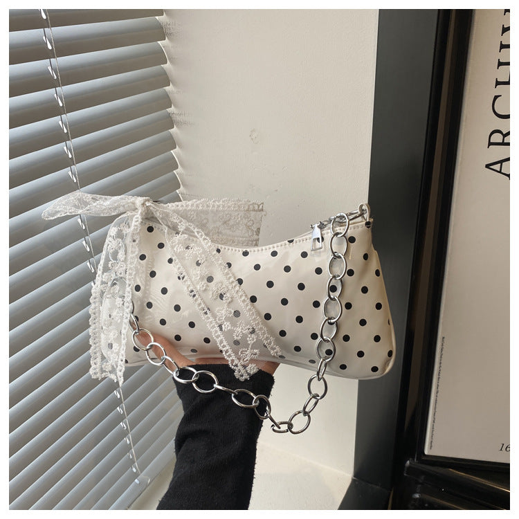 Charming Polka Dot Handheld Clutch