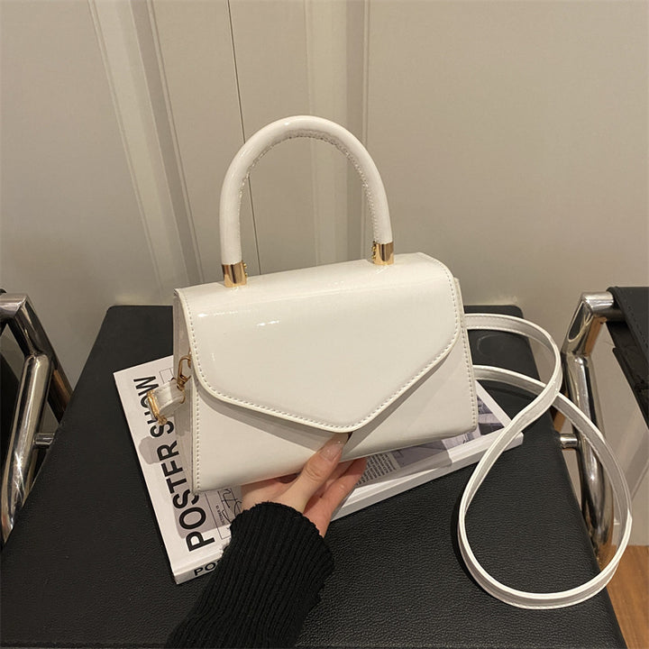 Elegant Patent Leather Handheld Satchel