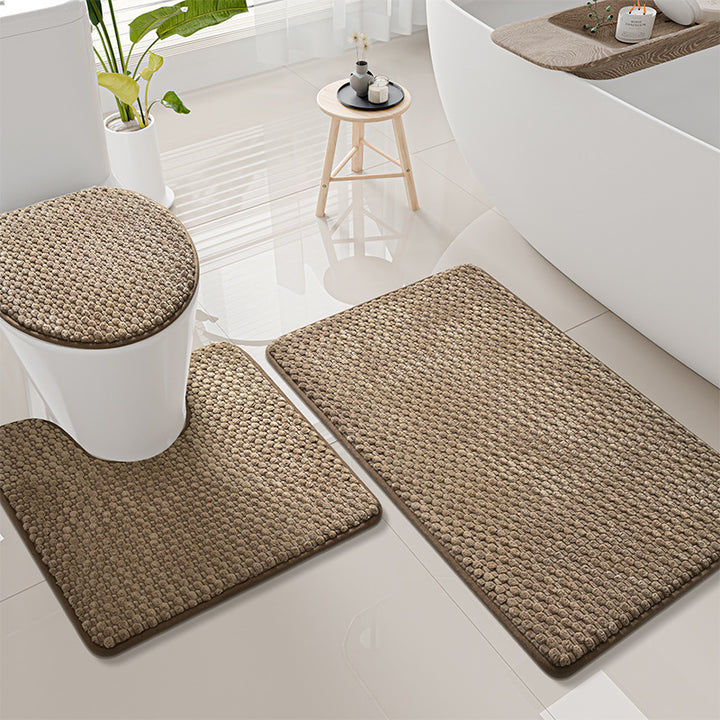 Thick Textured Bathroom Mat Set Kalsten