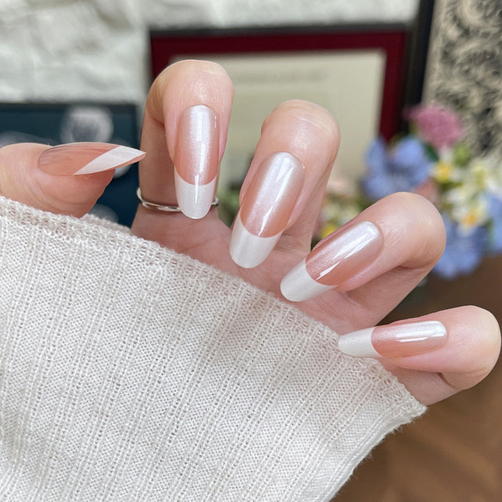 Elegant Press-On Nail Set with Glossy French Tips Kalsten