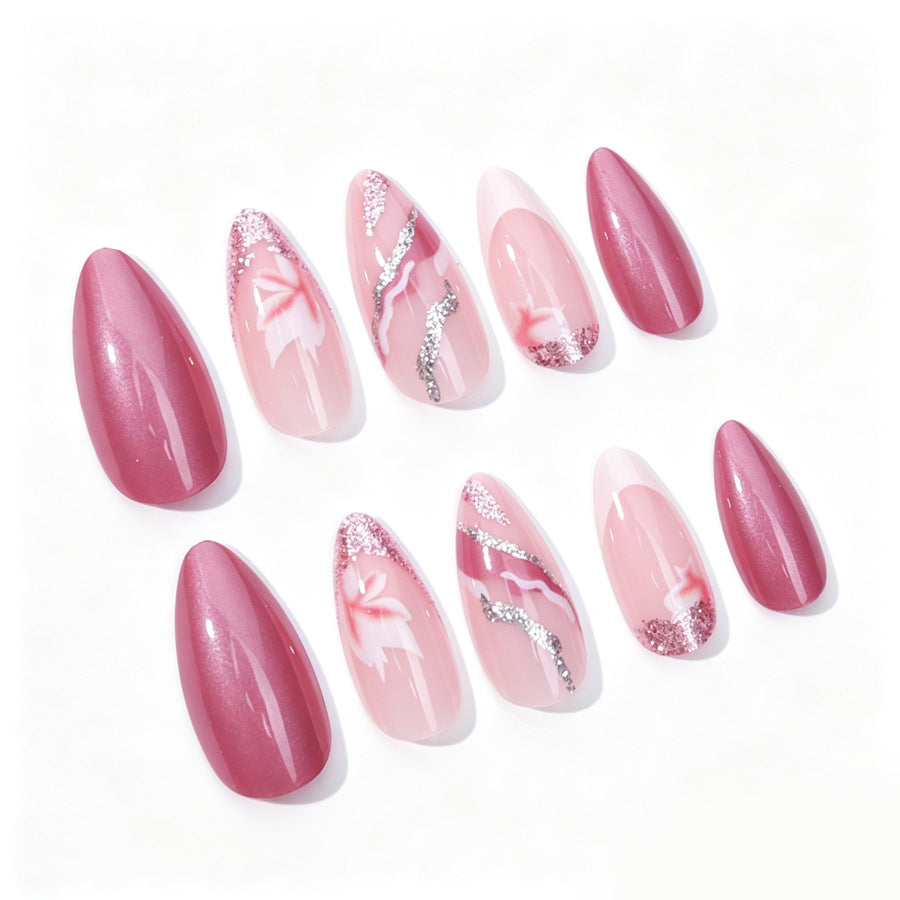 Elegant Floral Stiletto Nail Art Set Kalsten