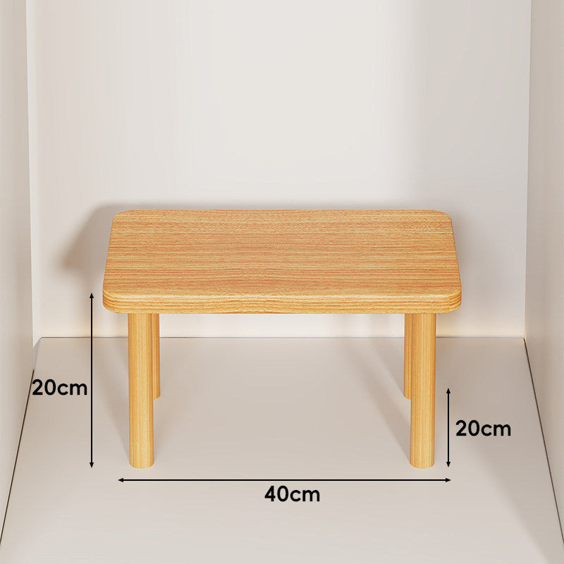 Height-Adjustable Rectangular Wooden Riser Table with Detachable Round Legs