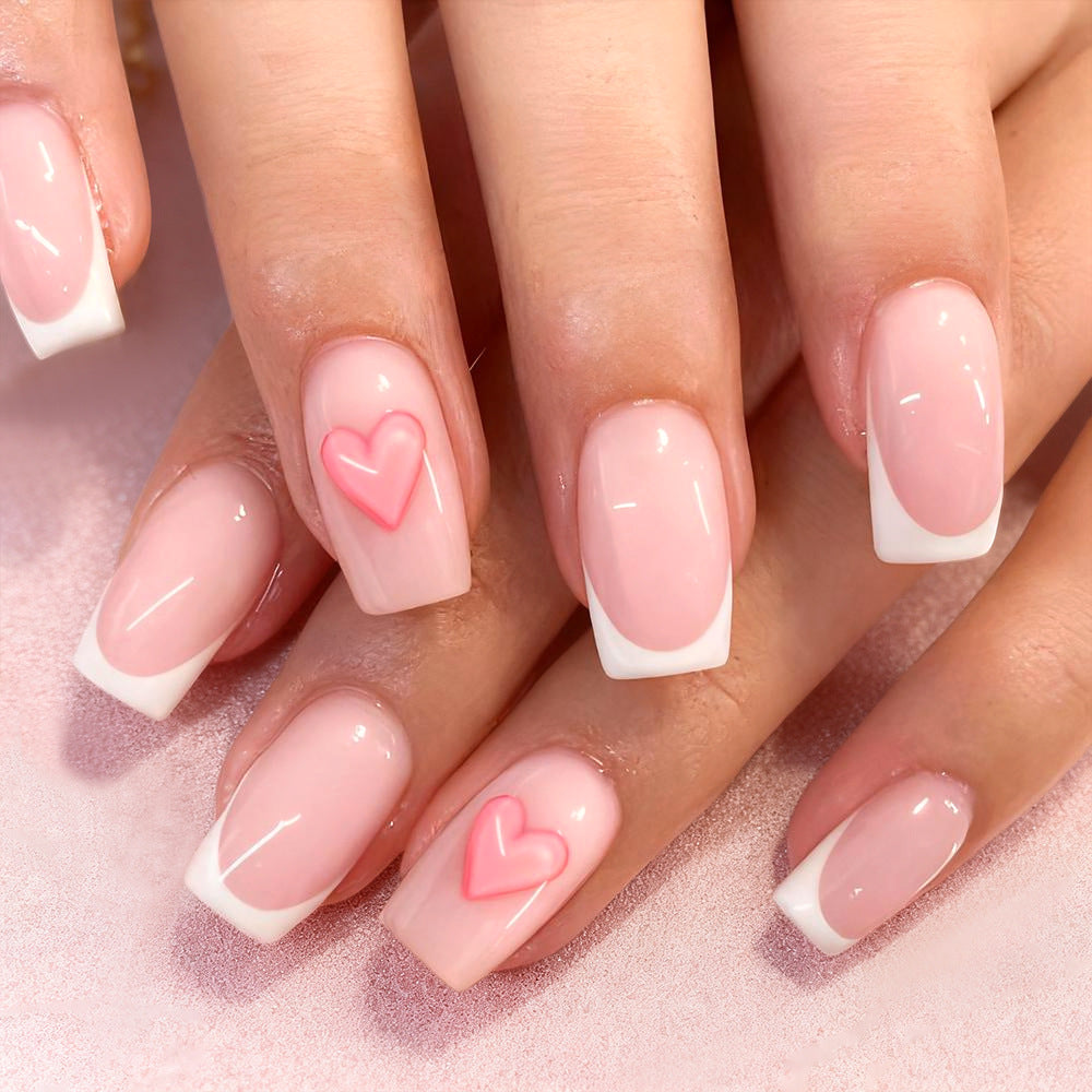 Heart-Decorated Press-On Nail Art Kalsten 1787543036