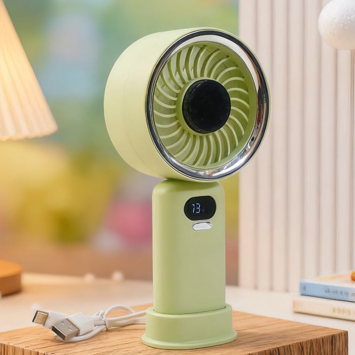 Ladies portable mini fan with digital speed display Kalsten