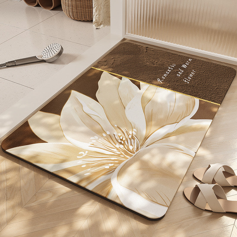 Floral-Themed Soft Bathroom Mat Kalsten
