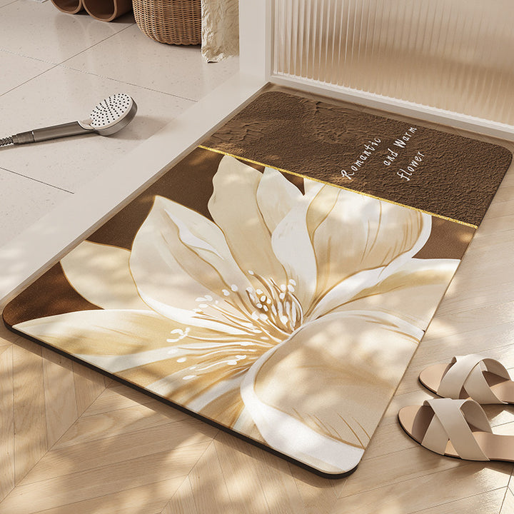 Floral-Themed Soft Bathroom Mat Kalsten