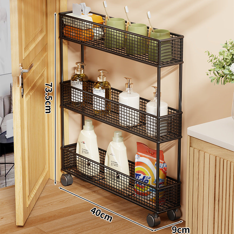 Slim Narrow Pull-Out Mesh Storage Organizer for Cabinet and Door Gap