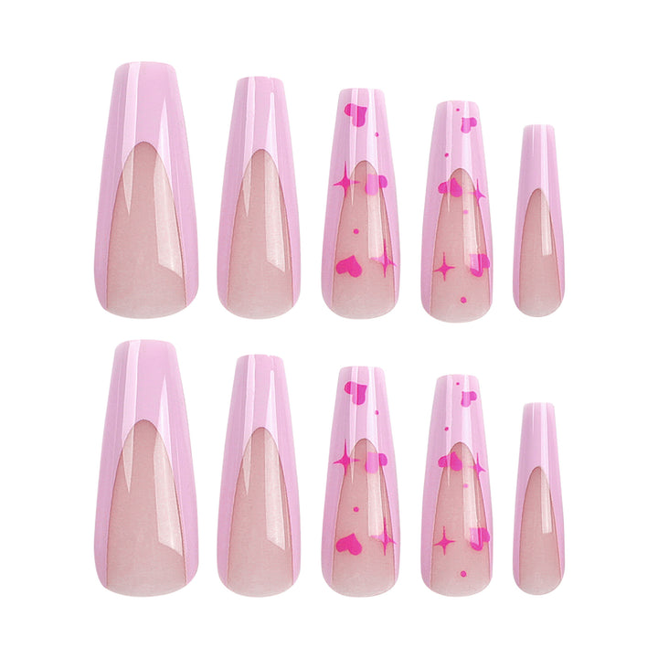 Artful Nail Extensions with Heart-Shaped Accents Kalsten