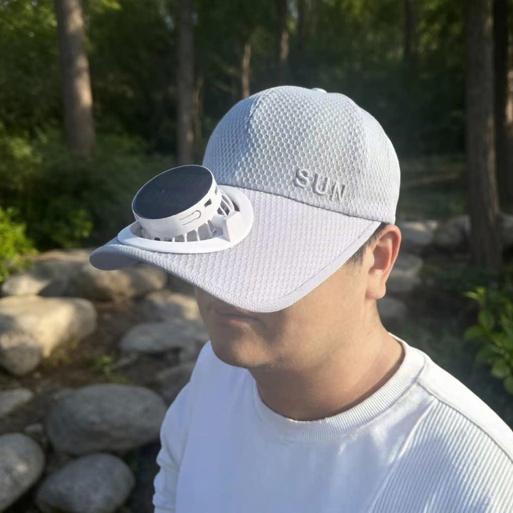 Sun Cap with removable solar fan, breathable mesh and adjustable umbrella Kalsten