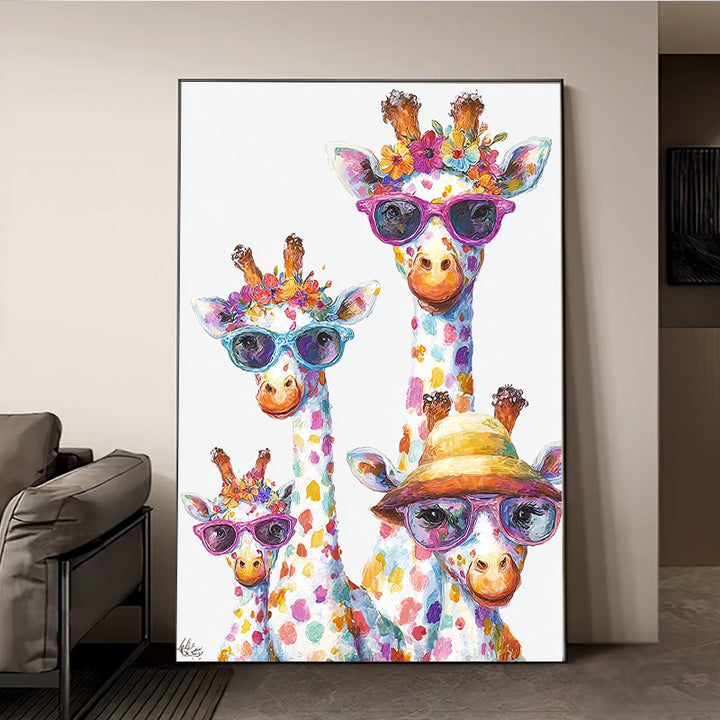 Giraffe Themed Canvas Art