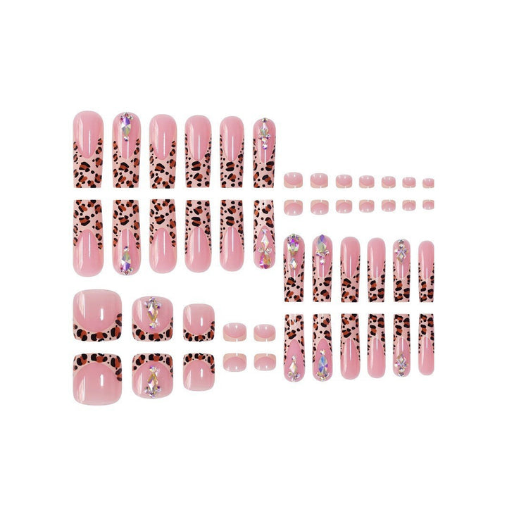 Artistic 3D Decorative Press-On Nail Set with Animal Print Accents Kalsten